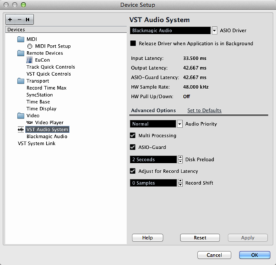 nuendo vst audio system.png (82.03 Kio) Consulté 11100 fois VST Audio System
